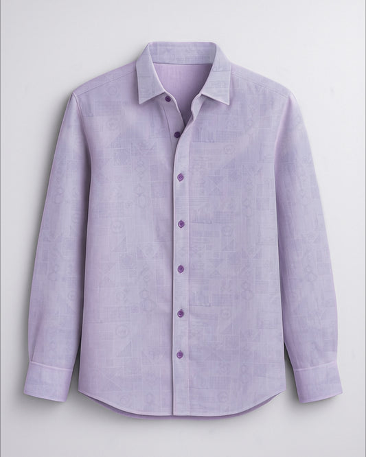 Premium Lavender Printed Formal Shirt