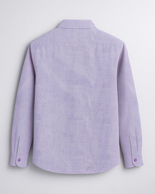 Premium Lavender Printed Formal Shirt