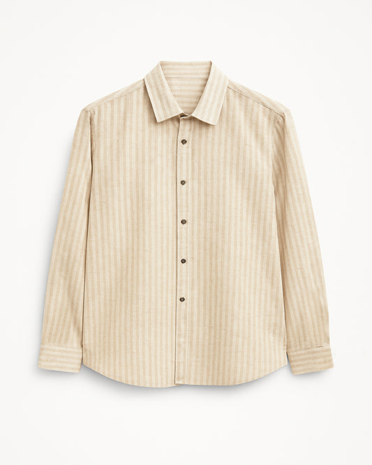 Classic Beige Cotton Linen Shirt