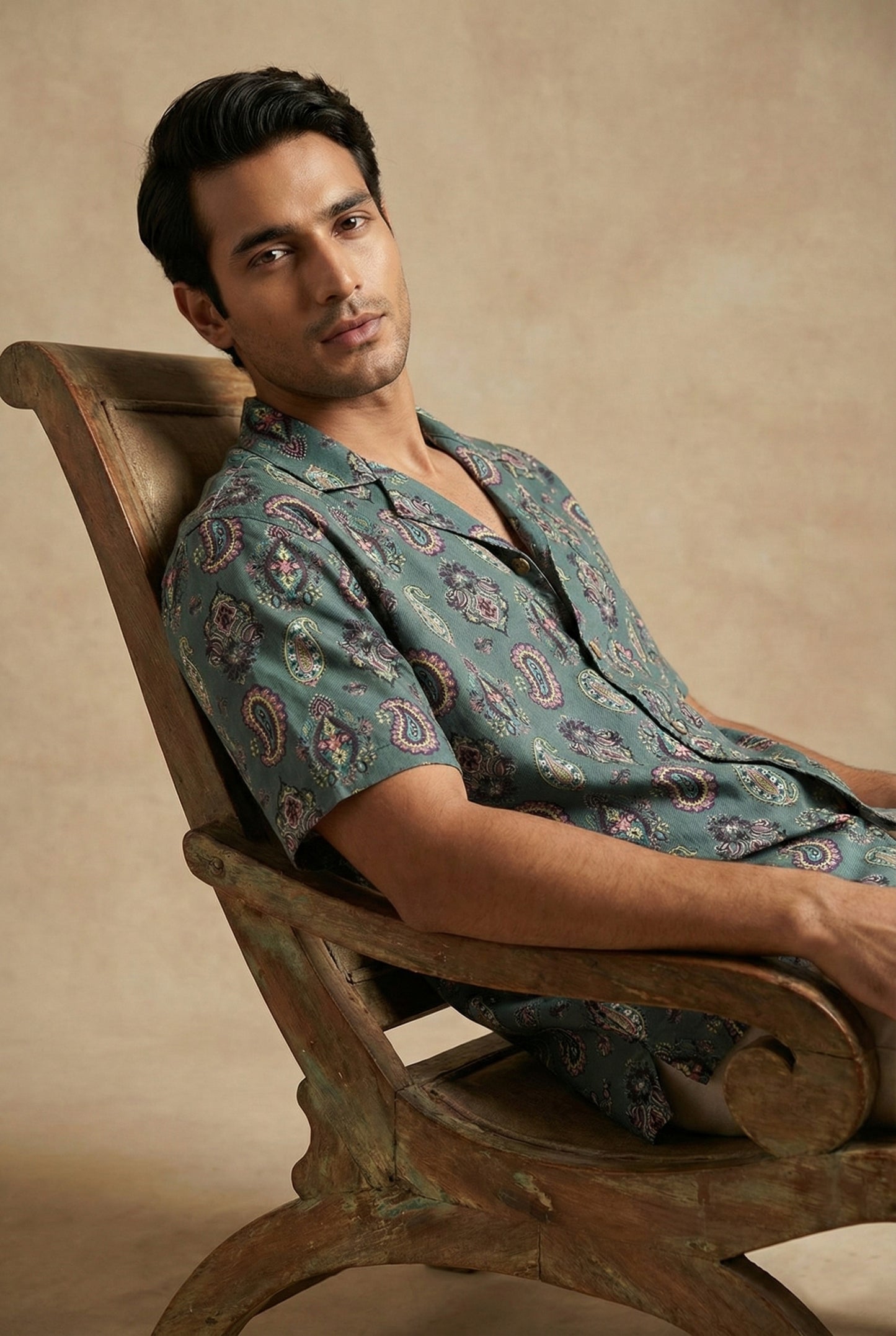 Kalkaaari Cuban Collar Shirt | Khandaani