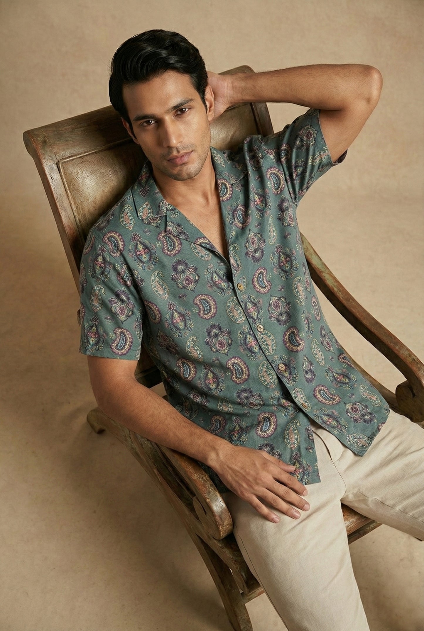 Kalkaaari Cuban Collar Shirt | Khandaani