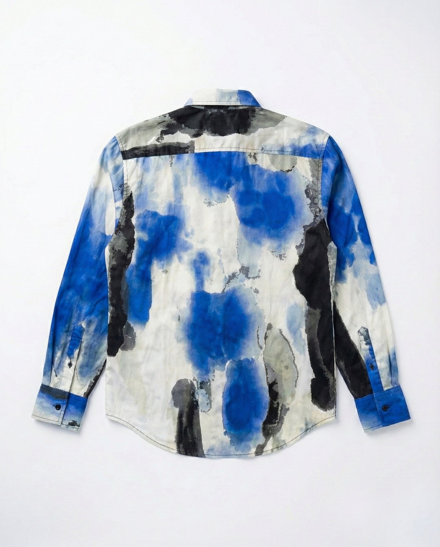 Ink wash satin shirt | shahi syaahi |